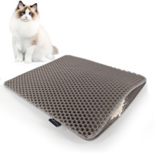 DIAMENTIQ Grey rectangle mat - cat litter tray mat - 40 x 50cm