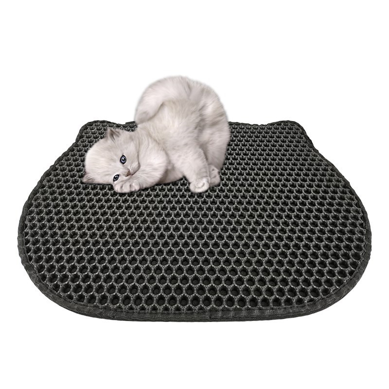 DIAMENTIQ Cat head shape litter tray mat - cat litter tray mat - 40 x 50cm