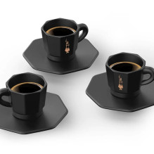 Set of 4 cups BIALETTI PERFETTO MOKA Porcelain 4x 75 ml Black