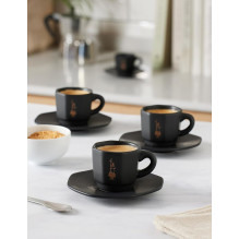 Set of 4 cups BIALETTI PERFETTO MOKA Porcelain 4x 75 ml Black