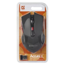 MOUSE DEFENDER ACCURA MM-275 RF BLACK &amp; RED OPTICAL 1600DPI 6P