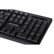 Activejet K-3803SW Keyboard wireless battery powered by 1x 1.5V AAA black