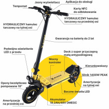 XRIDER F10 electric scooter, Application, KERS, 1400W PEAK, DMEGC 18.2ah battery with active balancer