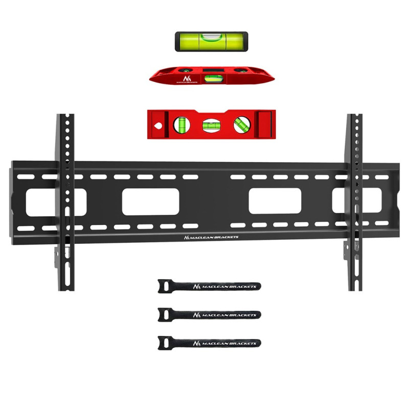 Maclean TV MC-420 Wall Mount Bracket 43&quot;-120&quot; VESA 800x400 120kg Universal Adjustable Spirit Level Accessories