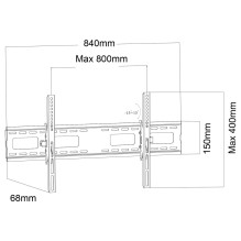 Maclean MC-422 TV Wall Mount Heavy Duty 43&quot;-100&quot; max VESA 800x400 120kg Tilting + / -15° Bracket Holder Hanger