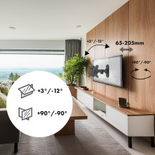 Maclean MC-416 TV Monitor Wall Mount 13&quot;-32&quot; 30kg Tilt Rotate max. VESA 100x100 Black Powder Coating LED OLED 