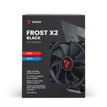 Savio SAVGCOFROSTBLACKX2 computer cooling system Heatsink / Radiatior 12 cm Black