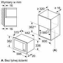 Įmontuojama mikrobangų krosnelė BOSCH BEL620MB3 Juoda, 20 l, 800 W