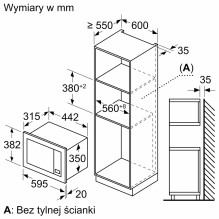 Įmontuojama mikrobangų krosnelė BOSCH BEL620MB3 Juoda, 20 l, 800 W