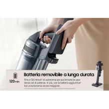 Samsung VS20C9554TK Stick vakuuminis Baterija Dry Cyclonic Be maišelio 0,8 L 580 W Juoda