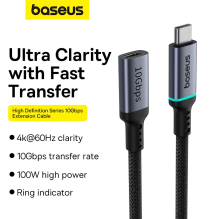 Baseus B0063370C111-00 USB-C - USB-C cable 4K 60Hz 100W 5A 10Gb / s 0.5m - black