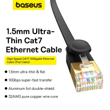 Baseus fast RJ45 cat. network cable. 7 10Gbps 2m flat black