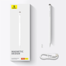 Baseus Smooth Writing 2 active tip stylus for iPad with USB-C cable and replaceable tip - white