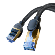 Baseus greitas interneto kabelis RJ45 cat.7 10Gbps 25m pintas juodas