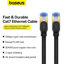 Baseus fast internet cable RJ45 cat.7 10Gbps 25m braided black