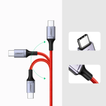 Ugreen US294 USB-C - USB-C 3A 480Mb / s cable 1m - red