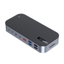 HUB Choetch M52 USB-C - USB-C PD / USB-C / USB-A / HDMI / VGA / DP / SD / TF / RJ45 / AUX - gray