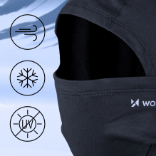 Wozinsky Balaclava WTBBK2 XL termo balaklava po šalmu - juoda