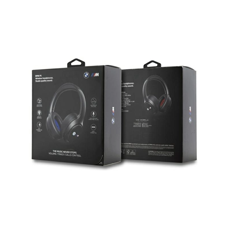 BMW Encmetal Logos Bluetooth ANC Over-Ear Headphones - Black