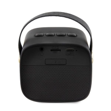 Guess Bluetooth speaker GUWSB2P4SMK Speaker mini black / black 4G Leather Script Logo with Strap