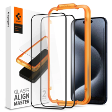 Spigen ALM Glass FC grūdintas stiklas skirtas iPhone 15 Pro - juodas 2 vnt.