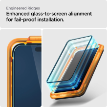 Spigen ALM Glass FC grūdintas stiklas skirtas iPhone 15 Pro - juodas 2 vnt.