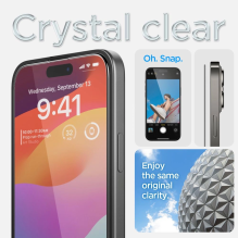 Spigen Glas.tR EZ Fit FC grūdintas stiklas skirtas iPhone 15 - juodas 2 vnt.