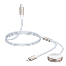 Joyroom 2 in 1 Lightning cable and inductive charger for Apple Watch 1.5m white (S-IW012)