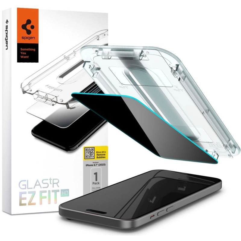 Spigen Glas.tR EZ Fit Privacy grūdintas stiklas, skirtas iPhone 15 Pro