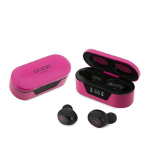 Guess GUTWST31EM TWS Bluetooth headphones + magenta docking station