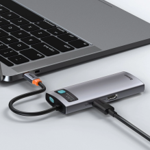  RETURNED ITEM Baseus Metal Gleam 6in1 Multifunctional USB Type C Hub - USB Type C Power Delivery 100 W / HDMI 4K 30 Hz 