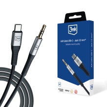 Priedai – 3mk AUX kabelis USB-C – 3,5 mm lizdas