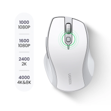 Ugreen MU101 ergonomic wireless mouse Bluetooth / 2.4 GHz - white