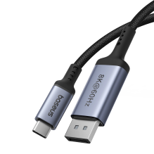 „Baseus“ didelės raiškos serijos USB-C prie „DisplayPort 1.4 8K 60Hz“ vienkryptis kabelis 1,5 m – juodas