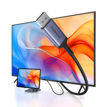 „Baseus“ didelės raiškos serijos USB-C prie „DisplayPort 1.4 8K 60Hz“ vienkryptis kabelis 1,5 m – juodas