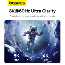 „Baseus“ didelės raiškos serijos USB-C prie „DisplayPort 1.4 8K 60Hz“ vienkryptis kabelis 1,5 m – juodas