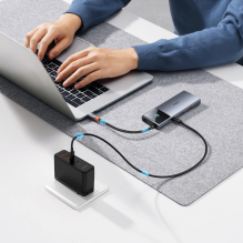 USB HUB 6in1 Baseus Metal Gleam Series II USB-A / USB-C / USB-C PD / HDMI / RJ45 - black