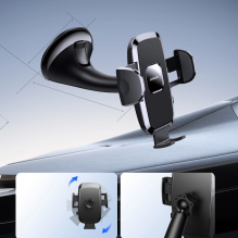 Joyroom JR-ZS259 mechanical car holder universal for phone on cockpit / window - black