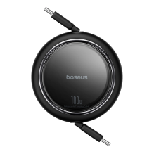 Baseus Free2Draw Mini USB-C – USB-C 100W 1m ištraukiamas laidas – juodas