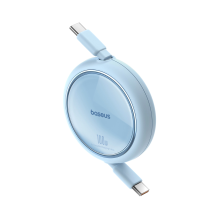 Baseus Free2Draw Mini USB-C – USB-C 100W 1m ištraukiamas laidas – mėlynas