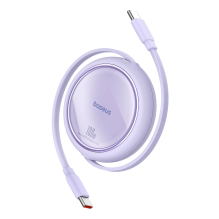 Baseus Free2Draw Mini USB-C – USB-C ištraukiamas laidas 100W 1m – violetinė