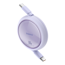 Baseus Free2Draw Mini USB-C – USB-C ištraukiamas laidas 100W 1m – violetinė