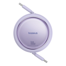 Baseus Free2Draw Mini USB-C – USB-C ištraukiamas laidas 100W 1m – violetinė