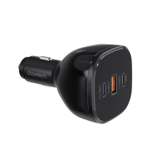 Choetech TC0024 automobilinis įkroviklis 160W 2x USB-C PD 3.1 1x USB-A - juodas