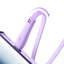 Joyroom Colorful Series S-A40 Cable Retractable 3in1 USB-A - USB-C / Lightning / Micro USB 1m - Purple