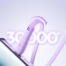 Joyroom Colorful Series S-A40 Cable Retractable 3in1 USB-A - USB-C / Lightning / Micro USB 1m - Purple