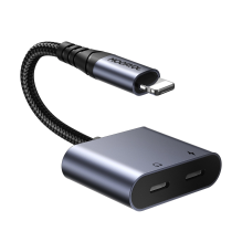 Joyroom SY-L02 Lightning į 2x Lightning DAC adapteris 2in1 - juodas