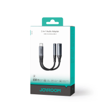 Joyroom SY-C02 2in1 DAC adapteris USB-C į USB-C / 3,5 mm mini lizdas - juodas