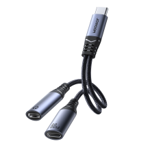 Joyroom SY-C03 USB-C į 2x USB-C 2in1 DAC adapteris – juodas