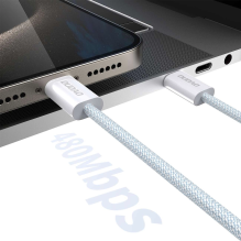 Dudao L6C USB-C - USB-C PD 30W laidas 2m - šviesiai mėlynas